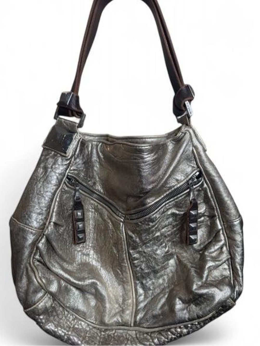 Y2K Vintage Tylie Malibu metallic leather slouchy hobo bag